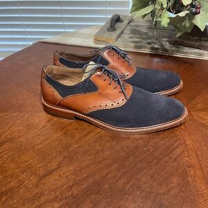 Oxford Two Tone Wingtip Shoes suede leather